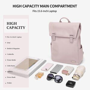 NEW Golf Quality Women Laptop Backpack Travel Fit 15.6" (Dusty Pink) Elegant